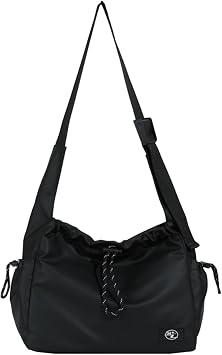 CORIOS Oxford Handbag Women Waterproof Shoulder Bag Casual Crossbody Bag Lightweight Messenger Bag Multi Pockets Top Handle Bag Ladies Tote Bag Hobo Bag for Shopping Work Party Travel Black