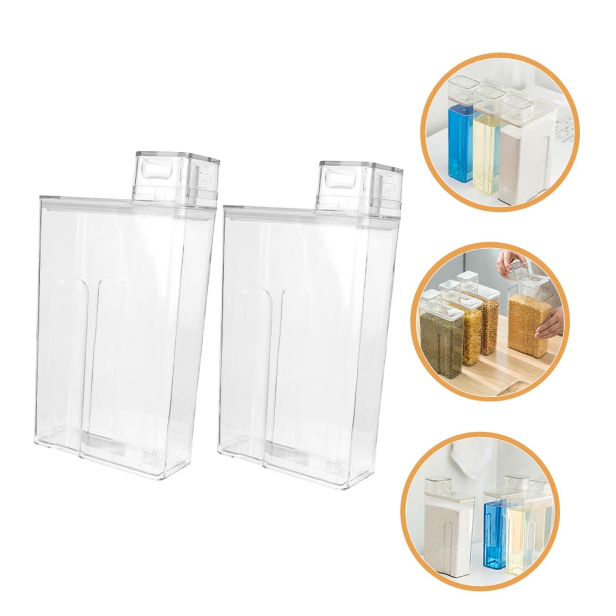 Cabilock Dispenser per Detersivo Bucato Trasparente Grande Capacità, Bottiglie Ricaricabili per Lozioni, Contenitori Salvaspazio per Lavanderia Domestica e Uso Professionale, Set da 2