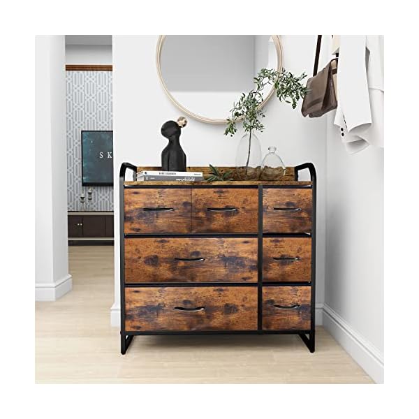 Kamiler 7 Drawer Dresser,3Tier Storage Organizer,Chest of Drawers for
