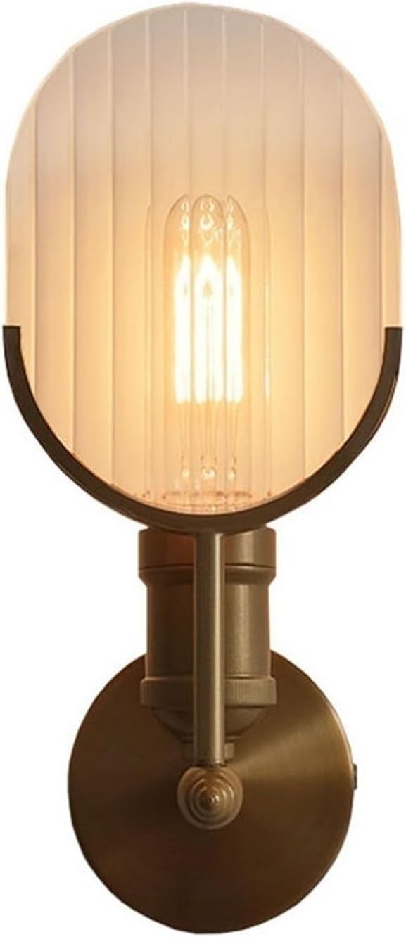 CWCQGH Retro Industrial Wall Light Copper Sconces Bedroom Bedside Living Room Lamp,29cm