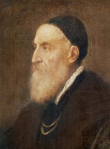 Autoportrait détail de la tête par Tiziano Vecelli pour habiller un grand mur de salon vide