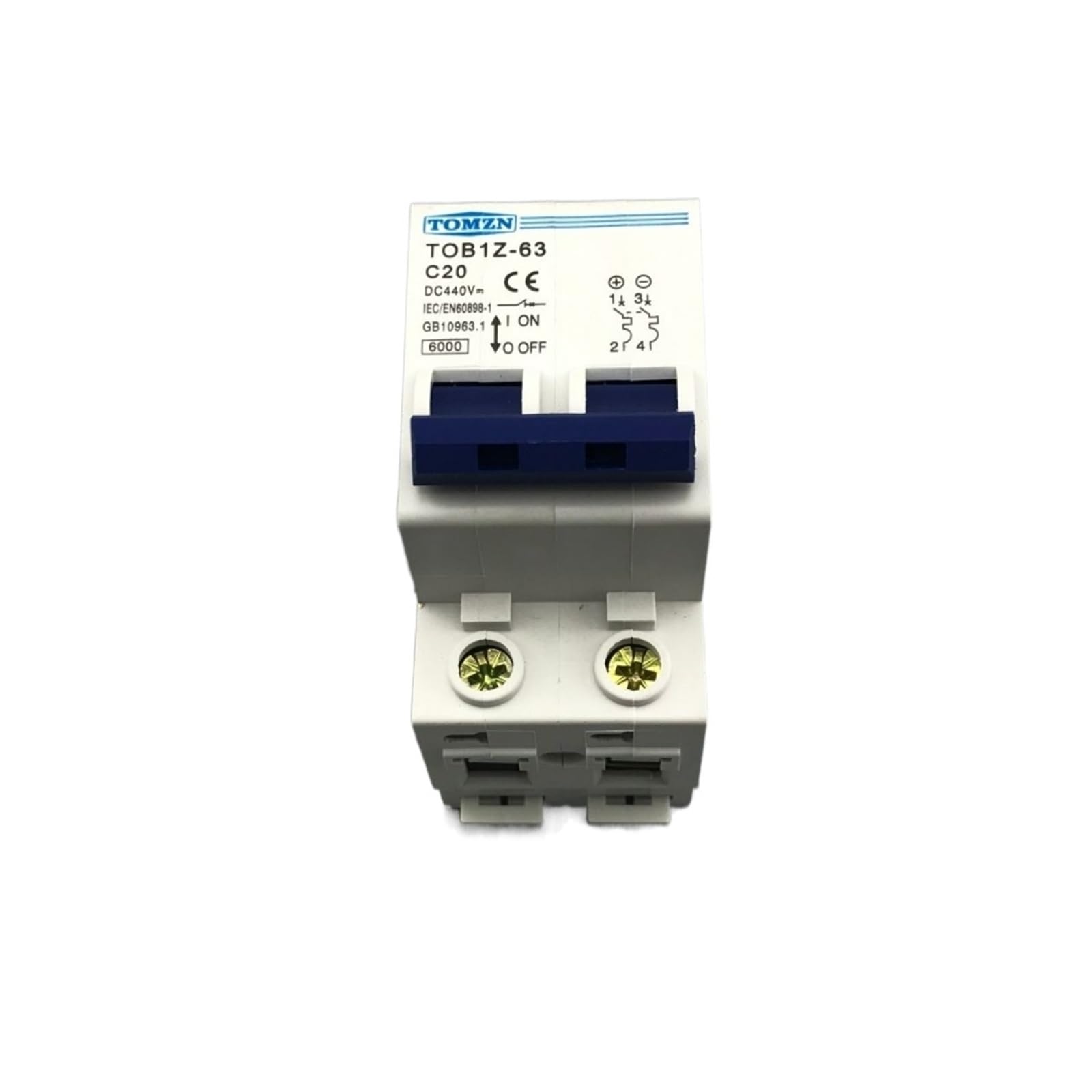 Disjoncteur 2P 20A DC 440V électricité solaire et batterie photovoltaïque