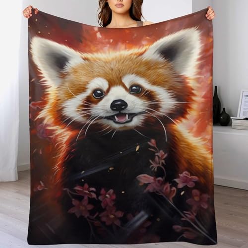Manta panda para cama y sofá de franela suave 130 x 180 cm 2