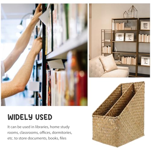 Panier tressé herbe Zerodeko boîte de rangement bureau - 4