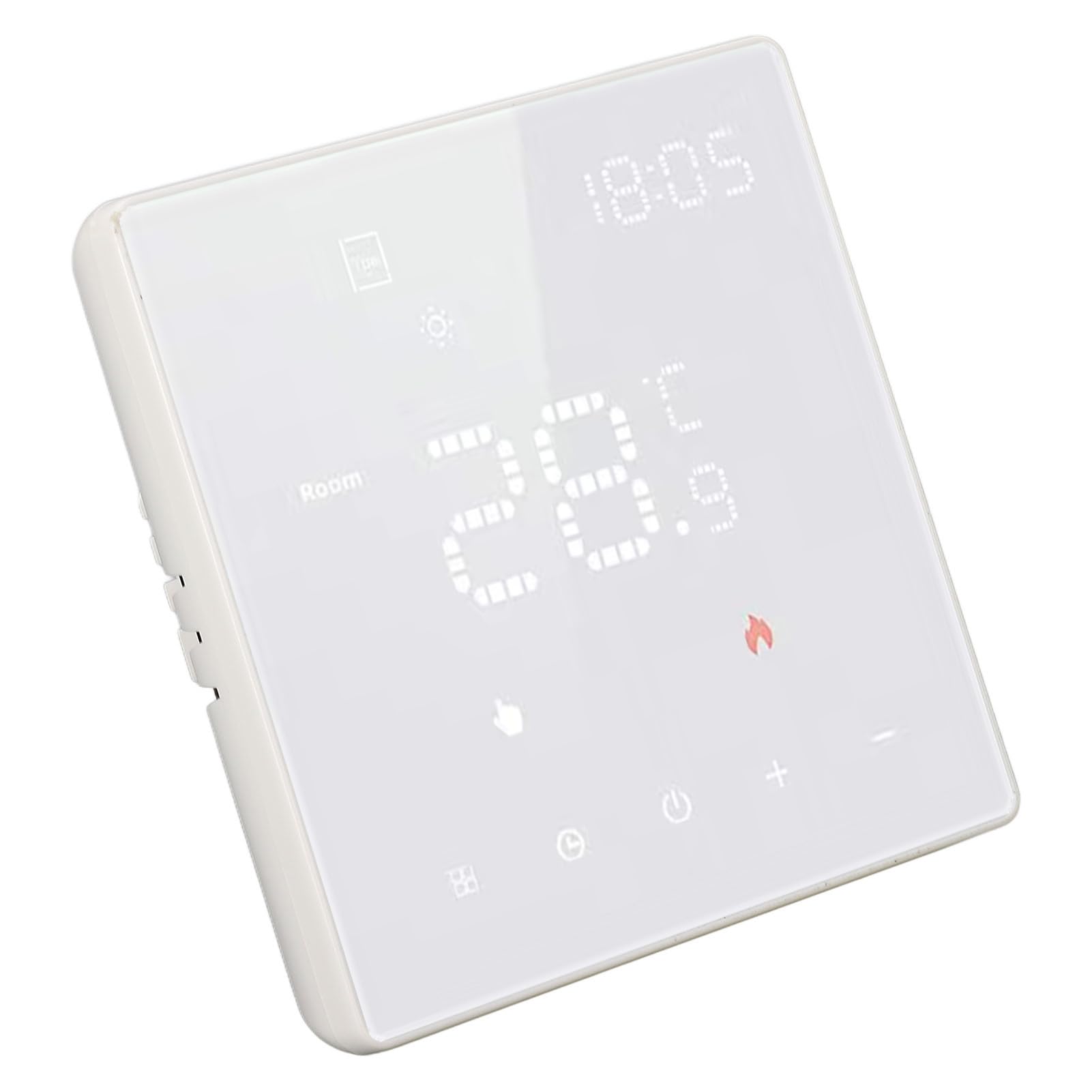 Termostato Smart WiFi, Regolatore Temperatura Bianco 100-250V 16A Compatibile con App Tuya e Controllo Vocale, Cronotermostato per Riscaldamento Elettrico a Pavimento