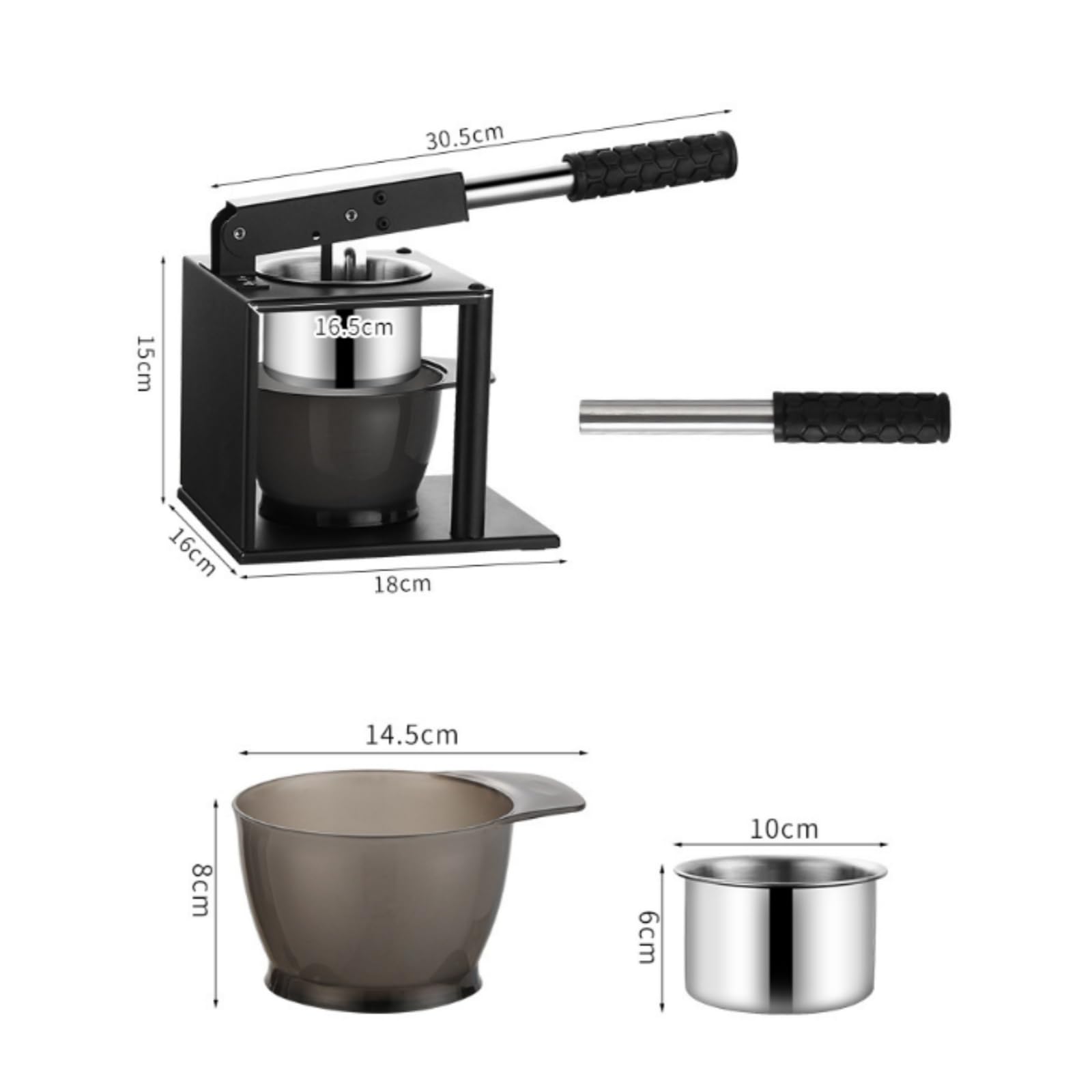 Amagogo Manuel Extracteur Jus Citron Presse Fruit Inoxydable Levier Mécanique Structure Ouverte Socle pour Bol Compact 18x16x18cm Adapté à Comptoir Cuisine Petit Restaurant Food Truck