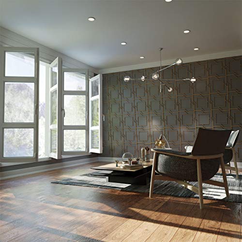Monument Decorative Fretwork Wood Wall Panels, Medium, 15 3/8" W x 15 3/8" H x 1/4" T, Hickory