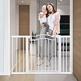 Flalivi 29.5-40.6 Inch Auto Close Safety Baby Gate, Extra Wide Child Gate, Easy Walk Thru Durability Pressure Mount Baby Gate for Doorways, Stairs, House. Include 4 Wall Cups, 2.75