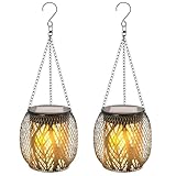 Facile à nettoyer : la lampe solaire suspendue pour l'extérieur est composée de lampes LED chaudes et d'un cadre entièrement en métal. Le bol en cuivre antique a un charme fort et son aspect unique peut émettre une belle lumière, donner à votre jardin un beau paysage et donner à votre maison une atmosphère chaleureuse et romantique.