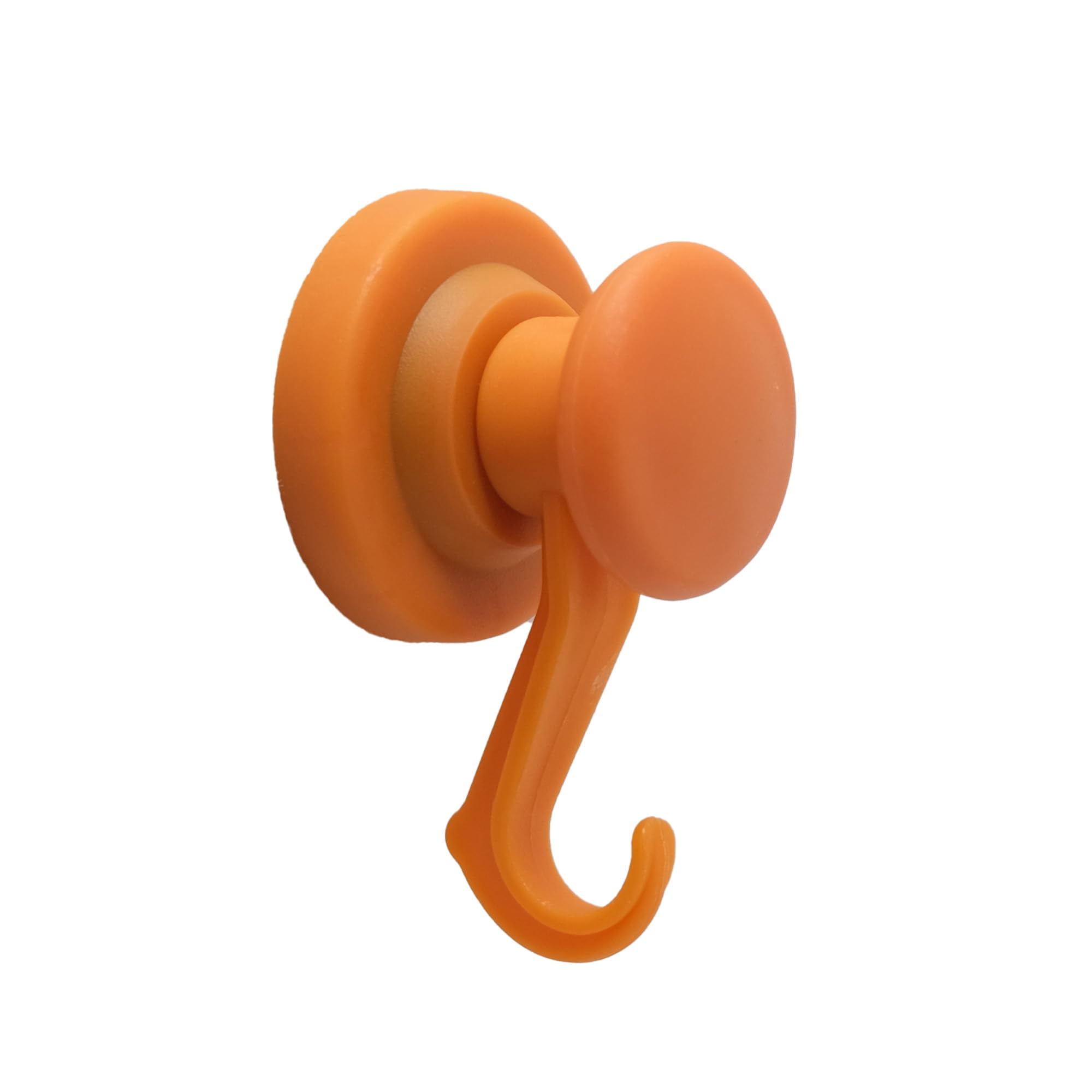 Orange Rubber Coated Neodymium Magnet with Swivel Hook for Holding Rope Wires and Clothing - 43mm dia (Pack of 40)