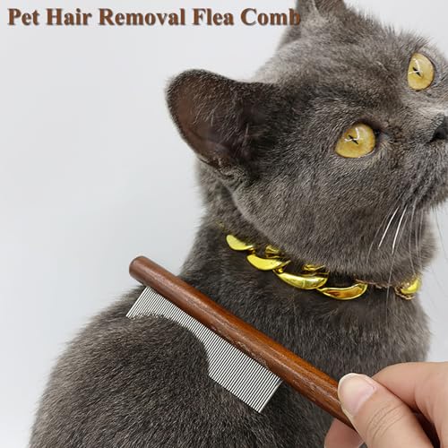 Image of Pet Dog Cat Shedding Comb - Hair Buster Grooming Comb for Cats and Dogs, Rabbits, Daily-Use Cat Deshedding Brush, for Cats with Short and Long Fur (Sparse Teeth)