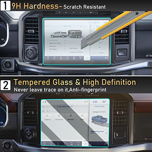 Moonlinks Compatible With Ford F150 Screen Protector 2021 2022,12Inch Sync4 F150 Touch Screen Protector Tempered Glass Protective Film For F150 King Ranch Lariat Limited Platinum Raptor Tremor Xlt #TOP3