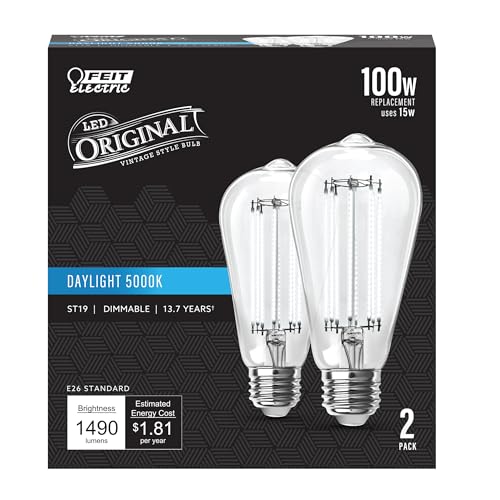 Feit Electric ST19 Vintage Edison LED Light Bulb,...
