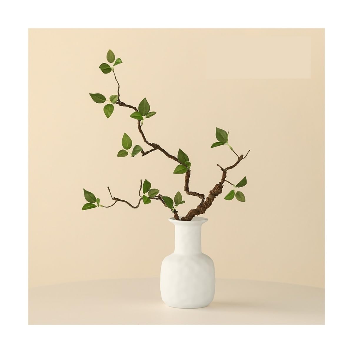 Z4T8M2K6G5 Artificial floral arrangement Ceramic Vase Living Room Decoration Simulation Green Buds Fake Branches and Leaves Arrangement