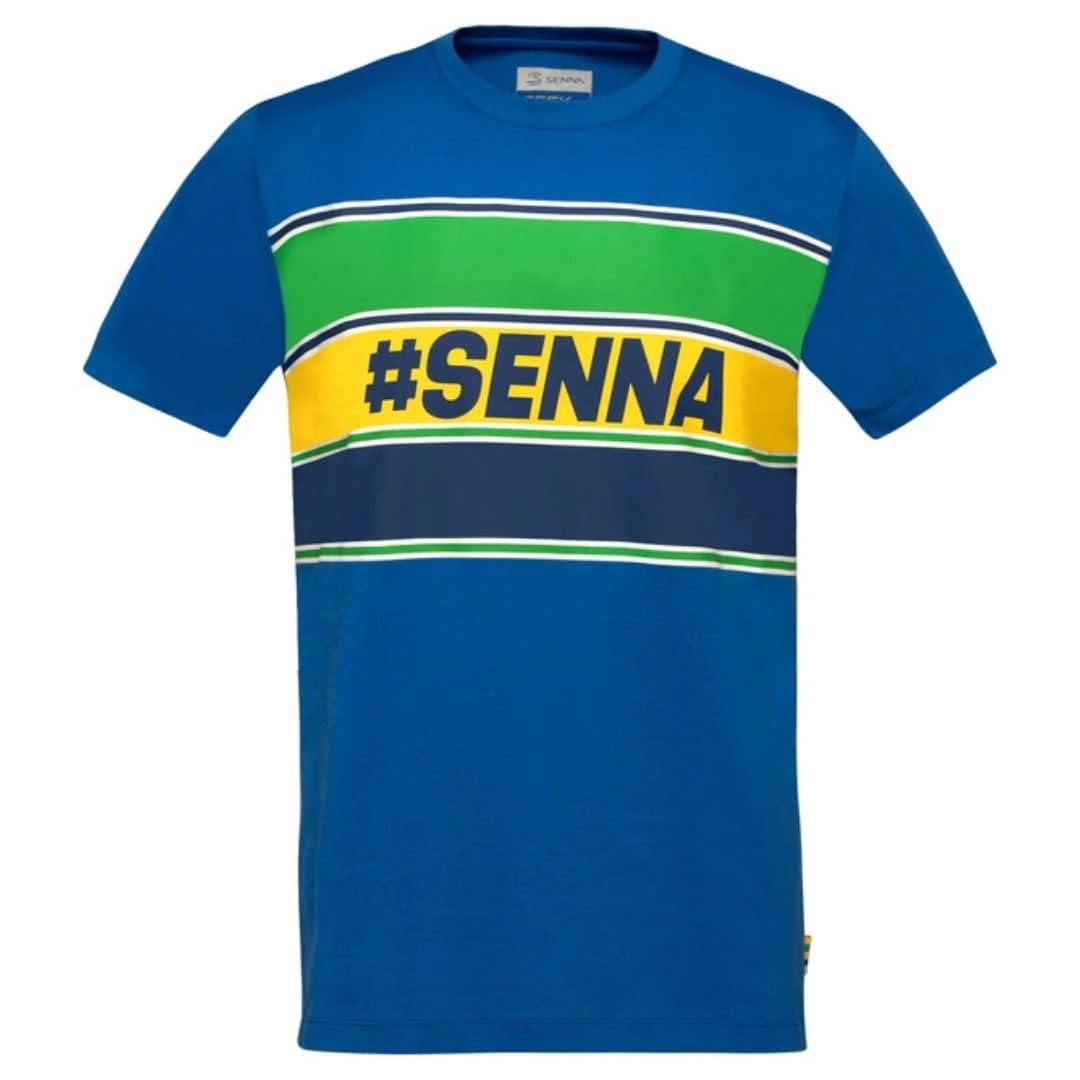 Ayrton Senna Men's White T-Shirt - Blue Hashtag, Formula 1, Xxl