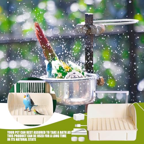 Estación de baño interactiva para periquitos y conures pequeños 4