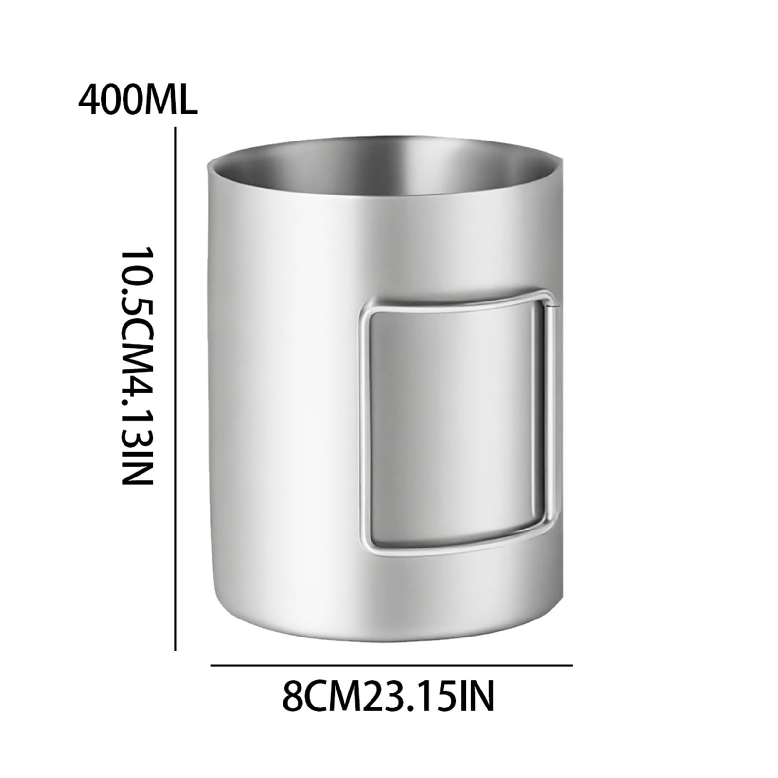 Zusammenklappbarer Edelstahlbecher Campingbecher aus Edelstahl | 304 Faltbarer, tragbarer, isolierter Becher for den Außenbereich(400ml)