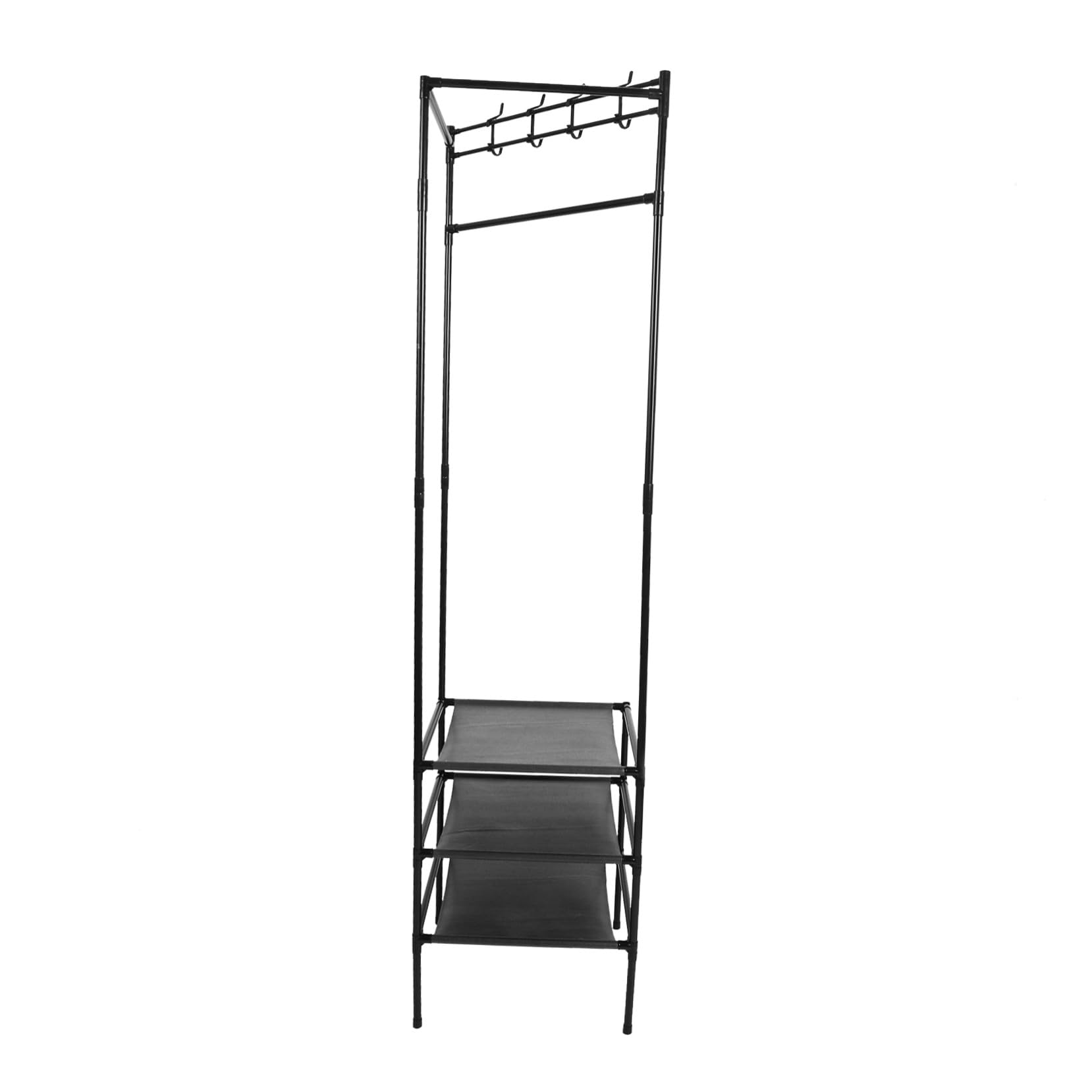 Étagère de rangement en fer noir au design industriel raffiné