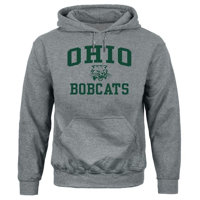 Barnesmith Ohio University Bobcats Hooded Sweatshirt Heritage Charcoal Grey Small