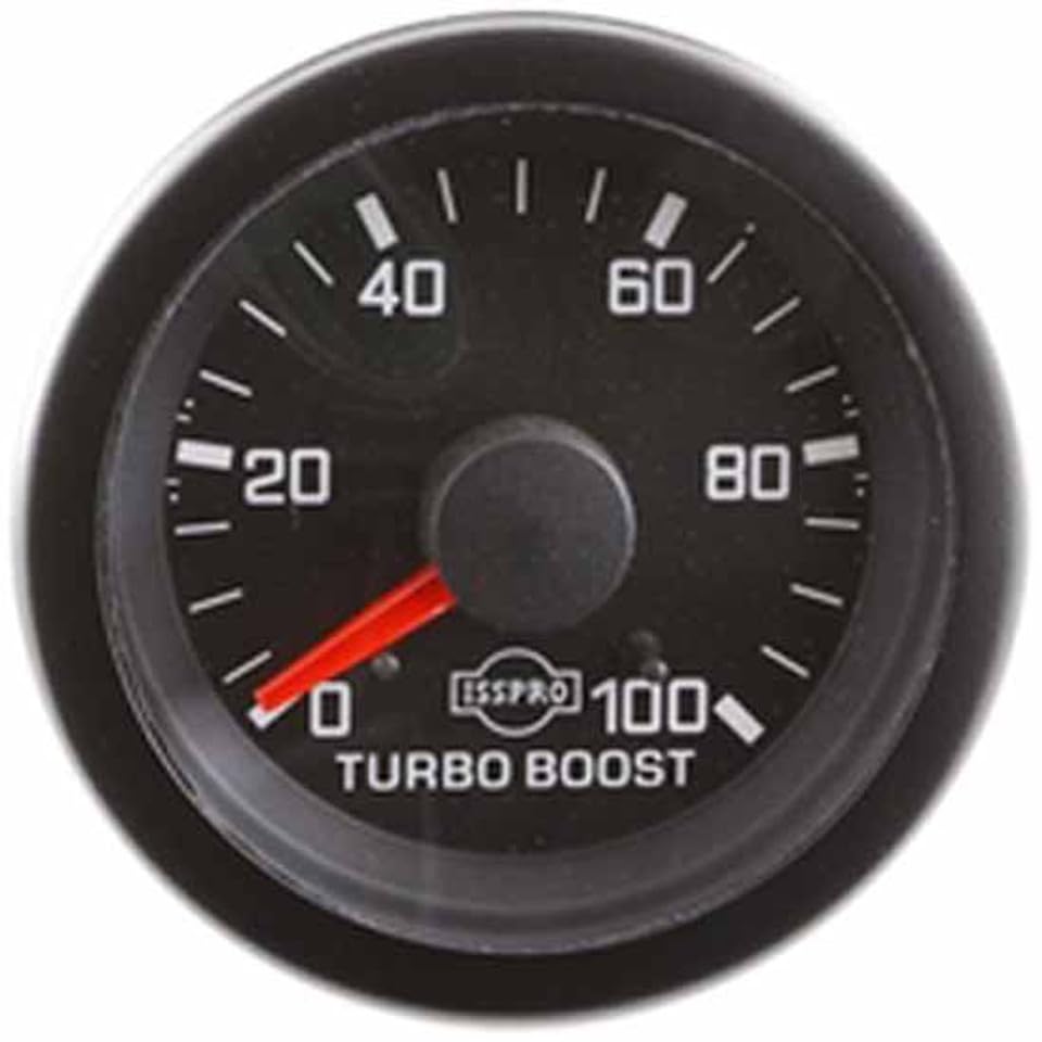 2-1/16 Inch Mechanical Boost Gauge 0-100 PSI W/Black Bezel, Black Face, Red Pointer, White Back Light