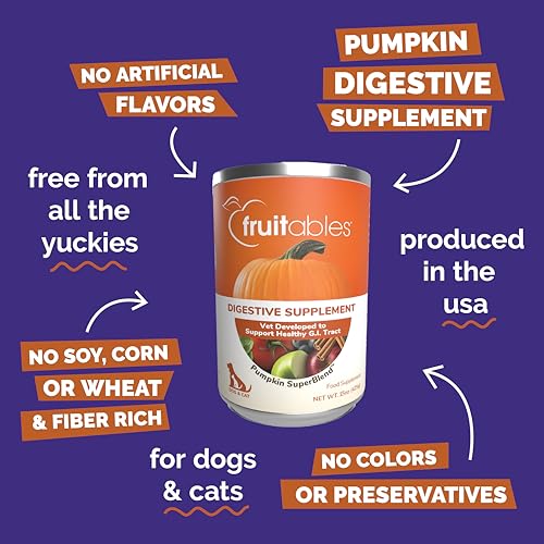 Fruitables Pumpkin Digestive Supplement, Made with Pumpkins for Dogs, Healthy Fiber Supplement for Pet Nutrition, Packed with Superfoods, 15 oz - Image 5