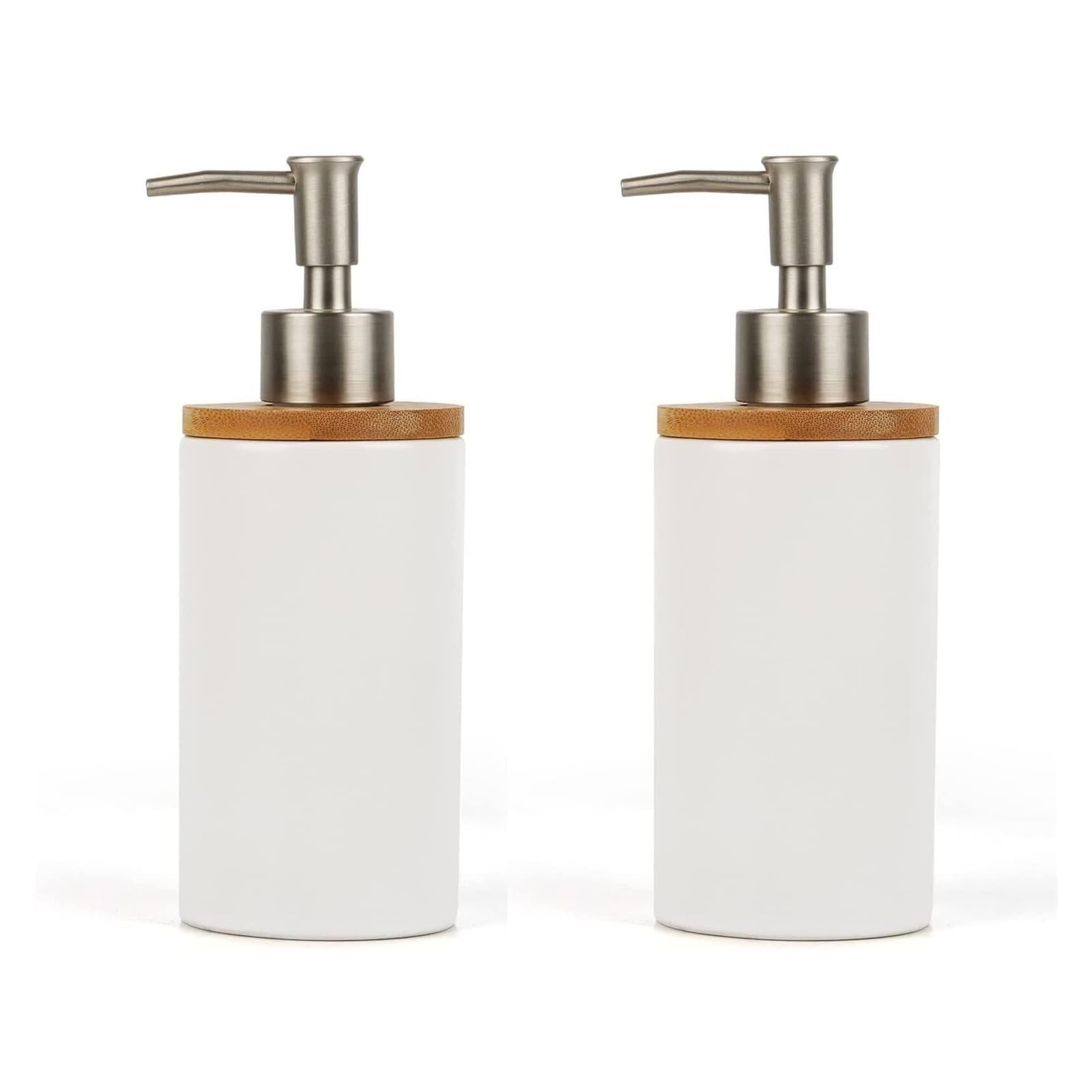 Hand Ceramic Soap Dispenser Hand Refillable Liquid Great for Kitchen and Bathroom Dish for Bathroom(2 Pack White)