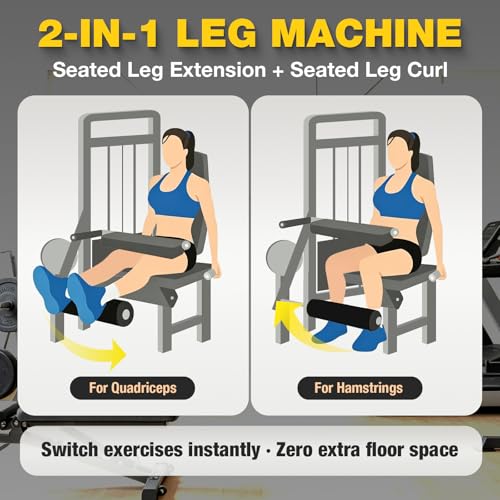 Image of Commercial-Grade Strength Exercise Equipment with 220lb Weight Stack, 3 inchx3 inch 12-Gauge Steel Tubing for Home & Gym, Multi-Function Trainer Machine for Strength Training & Body Building