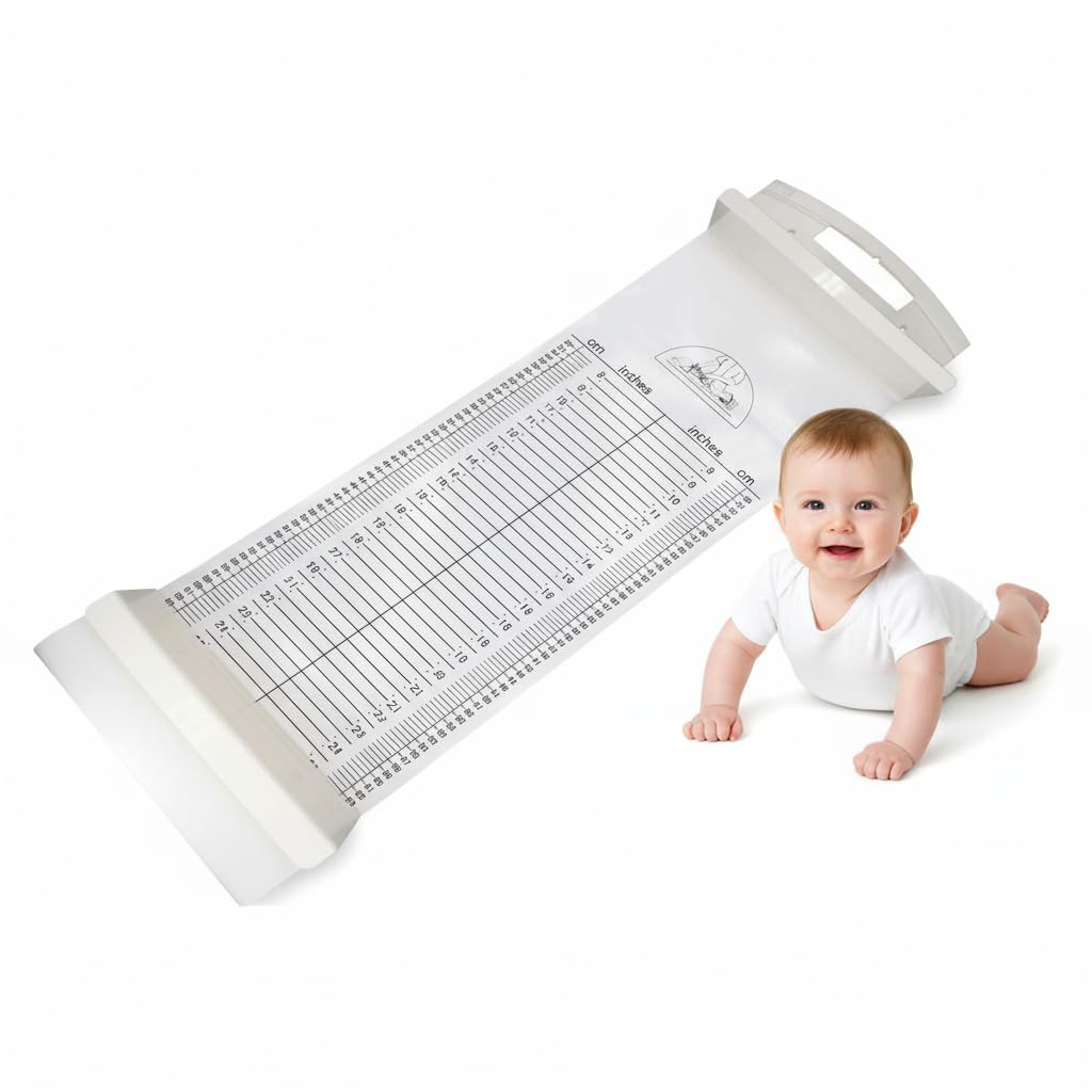 Baluue Baby Height Measuring Mat 52.75 Inch Infantometer Growth Chart Safe Skin-Friendly Soft Pediatric Height Ruler for Newborns Toddlers Nursery Wall D Cor