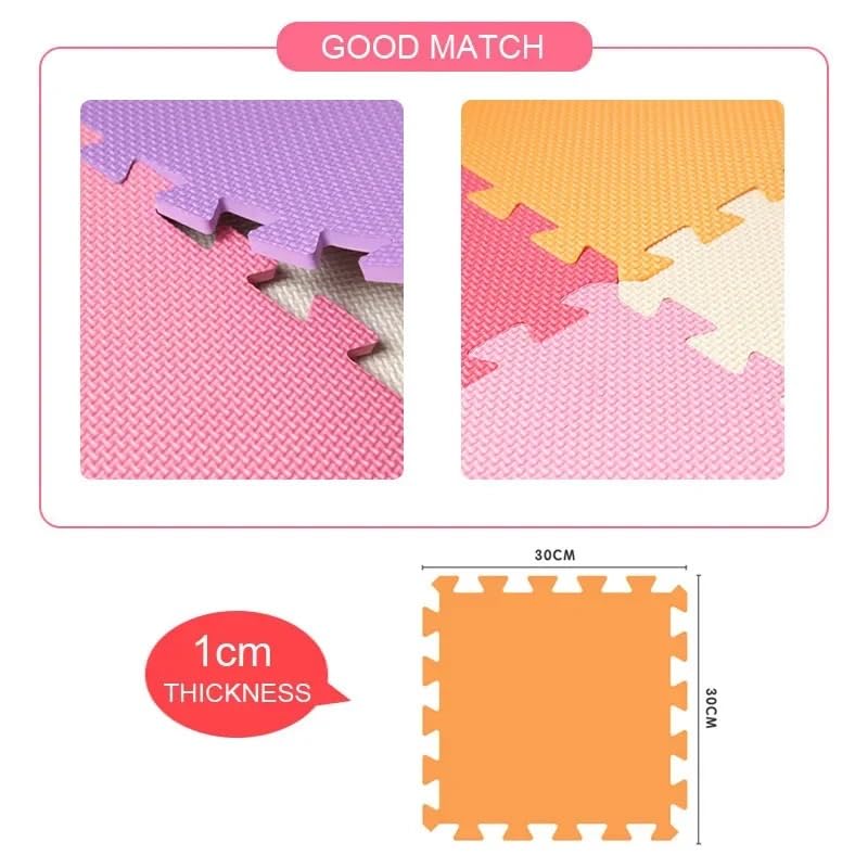 10 pezzi/lotto tappetino da gioco in schiuma EVA, tappetini puzzle, tappetini da pavimento protettivi for palestra e scuola 30x30x1 cm(Beige)