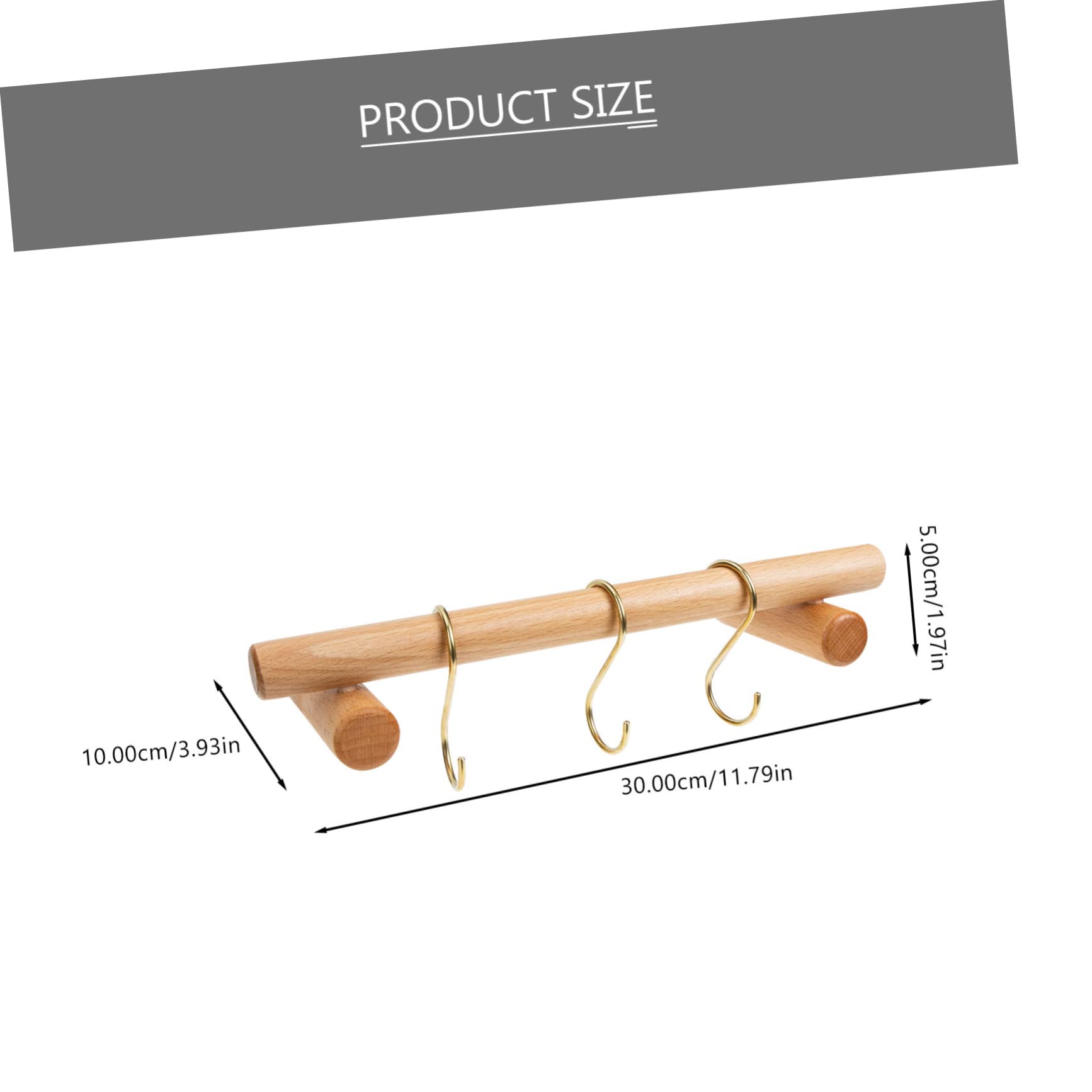VOSAREA 1Set Wooden Towel Hanging Rack Minimalist Bathroom Towel Holder with Hooks Space Saving Design for Kitchen and Bathroom and Construction