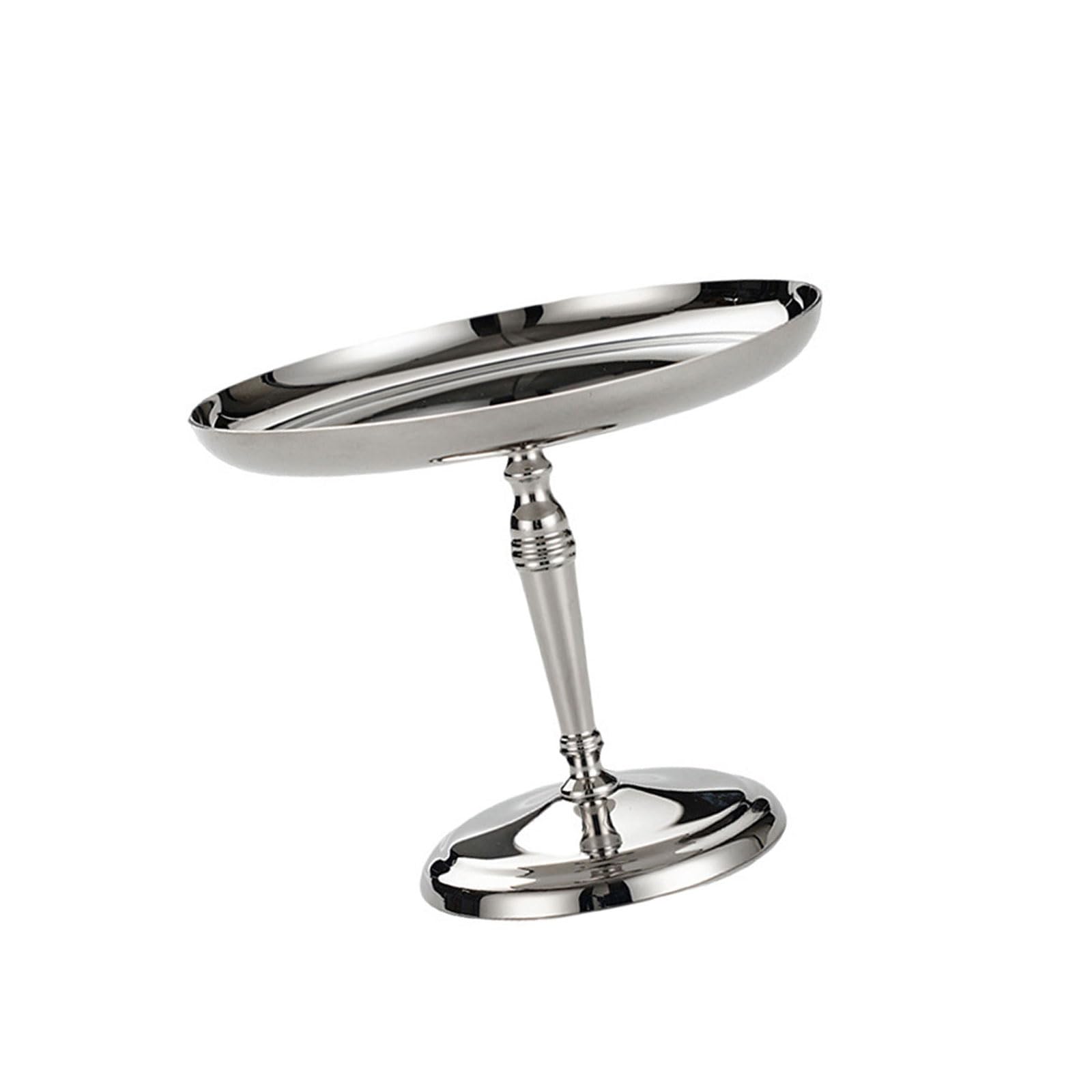 Footed Stainless Steel Dessert Tray Round Cake Plate for Serving Snacks Fruits and Appetizer in Homes Restaurant Kitchen Serving Tray