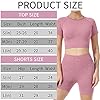 Women-Seamless-Yoga-Workout-Set-2-Piece-High-Waisted-Outfits-Sets-Crop-Tops-Exercise-Shorts-Tracksuits YR.Lover Women 2 Pieces Yoga Workout Outfits Short Sleeve Top With High Waisted Exercise Gym Sportswear Tracksuits (S, Purple, s)