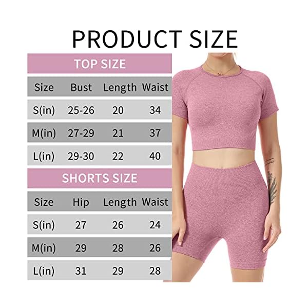 Women-Seamless-Yoga-Workout-Set-2-Piece-High-Waisted-Outfits-Sets-Crop-Tops-Exercise-Shorts-Tracksuits YR.Lover Women 2 Pieces Yoga Workout Outfits Short Sleeve Top With High Waisted Exercise Gym Sportswear Tracksuits (S, Purple, s)