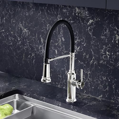 Image of BLANCO, Polished Chrome 442508 EMPRESSA Pull-Down Dual Spray Semi-Pro Kitchen Faucet, 1.5 GPM