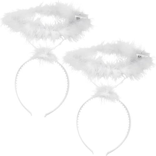 2Pcs angel headband white headband costume christmas headband fairy hair band adult Costume Headbands
