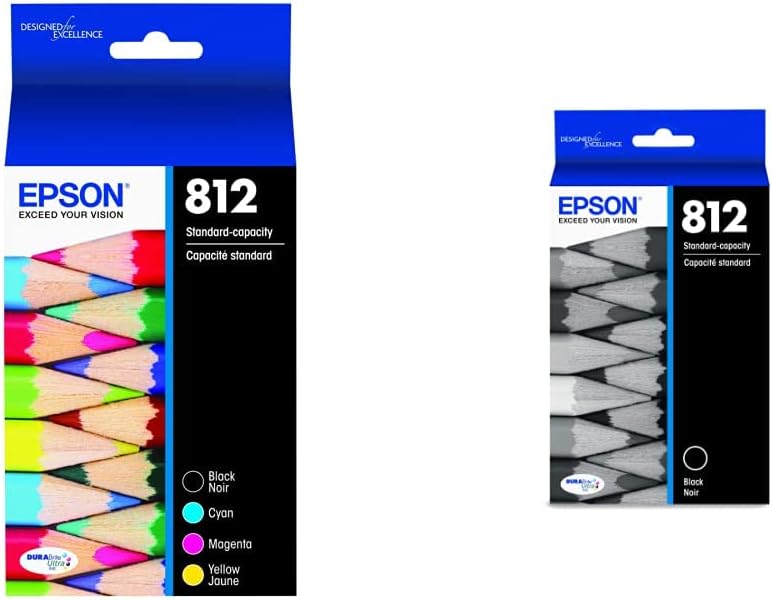 Epson T812 DURABrite Ultra -Ink Standard Capacity Black & Color -Cartridge Combo Pack & T812 DURABrite Ultra Ink Standard Capacity Black Cartridge (T812120-S)