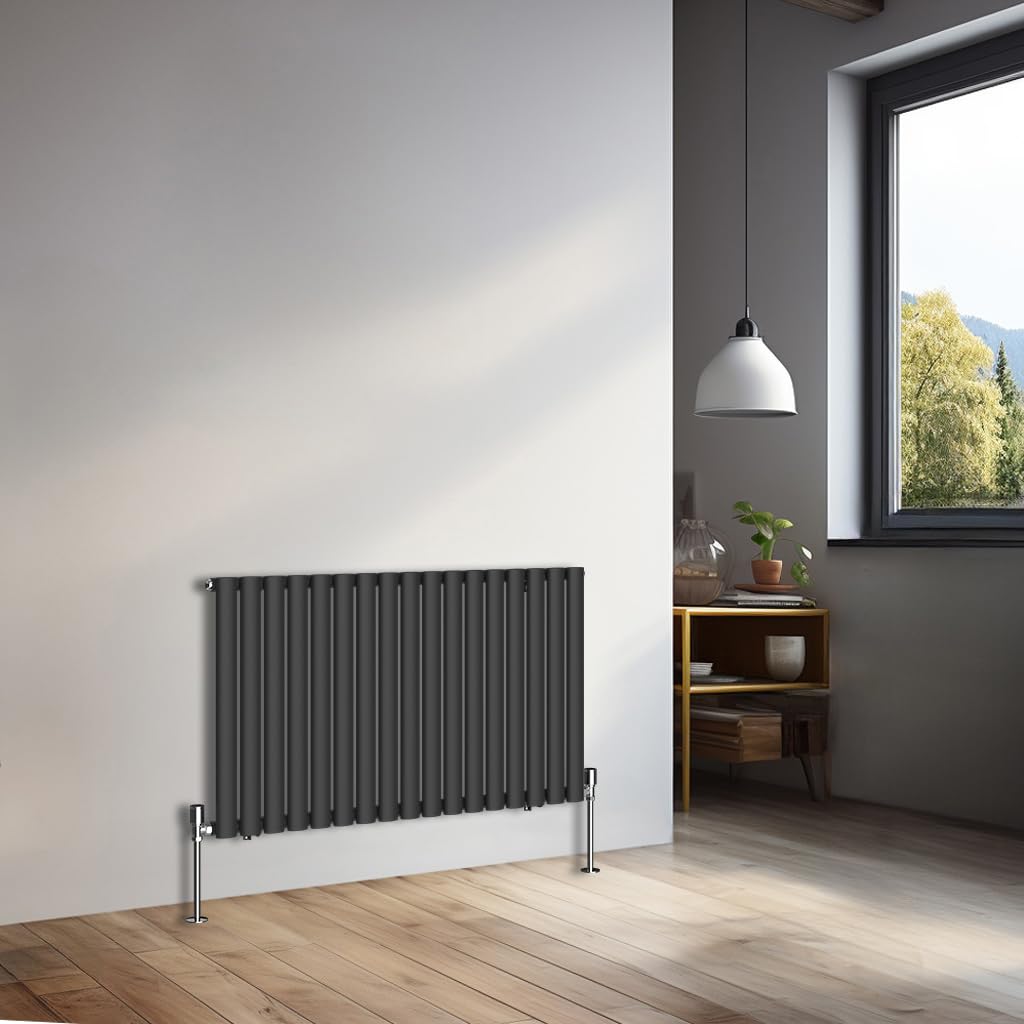 Nrg Black 600X1003mm Horizontal Oval Single Panel Radiator Heater Column Radiator Central Heating Radiators