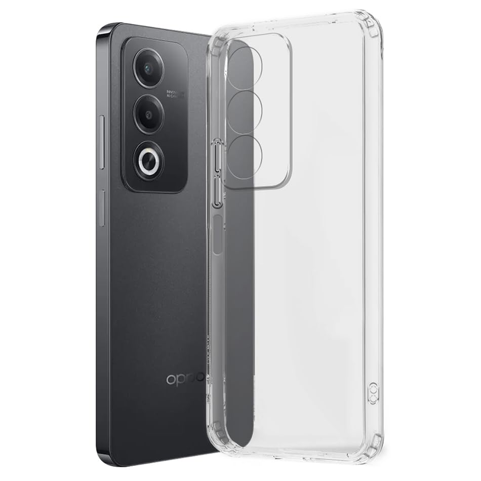 Image of Fashionury Crystal Clear Case for Oppo A3 Pro 5G | Yellowing Resistance | Transparent TPU Silicone | Raised Camera Lips | Slim Transparent Cover