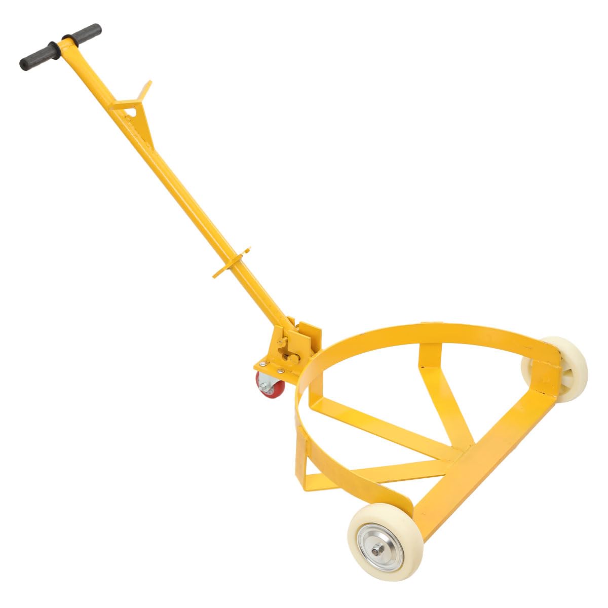 Carrello per Trasporto Fusti con Ruote a Rullo, Carrello per Tamburo, Design Basso, Capacità di Carico 500kg, per Utilizzo Industriale e Magazzino, Compatibile con Fusti fino a 60cm di Diametro