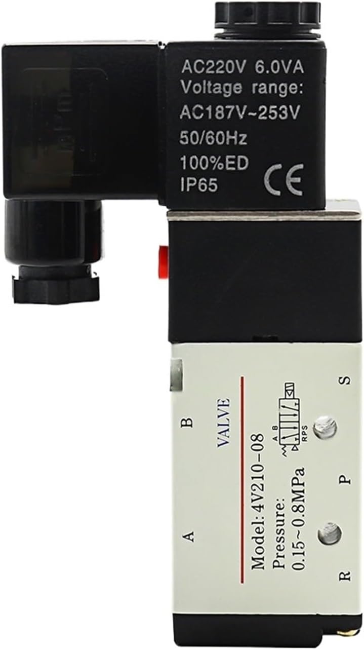 Pneumatic Electric Solenoid Valve 4V210-08 5 Way 2 Position Control Air Gas Magnetic Valve 12V 24V 220V(AC110)