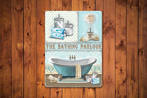Agedsign Bathing Parlour Sign, Farmhouse Bathroom Decor Wall Art Vintage Metal Tin Signs Funny 16 x 12 inches - Image 4