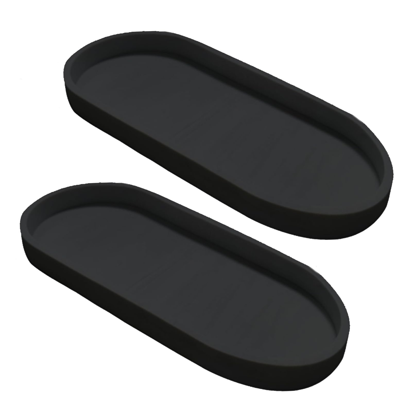 Space-Saving Elliptical Cosmetic Water-Resistant Silicone Countertop Tray for Kitchen & Bathroom Multipurpose Silicone Vanity Tray