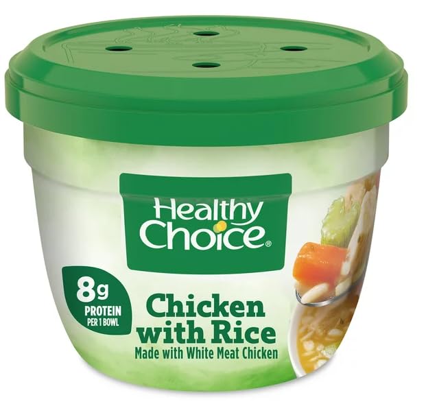 Miniatura 1 de Healthy Choice - Tazón de pollo con sopa de arroz, tazón para microondas, 14 onzas + código QR King Combos, paquete de (6)