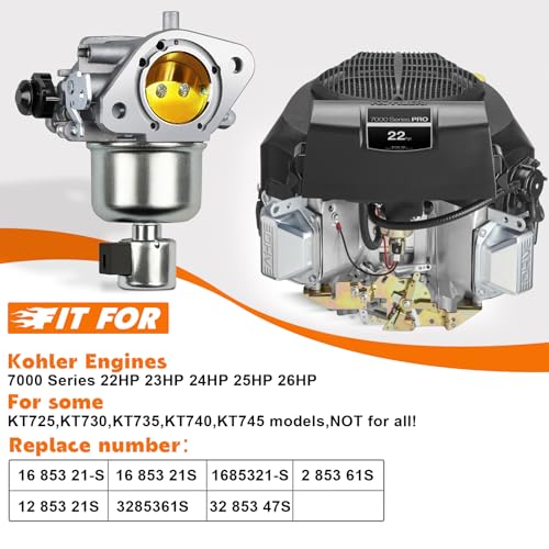 KT735 Carburetor for Kohler Engines 7000 Series 22HP 23HP 24HP 25HP 26HP KT730 KT735 KT740 KT745 Carb Replaces 1685321S 3285347S 3285361S - Thumbnail 4