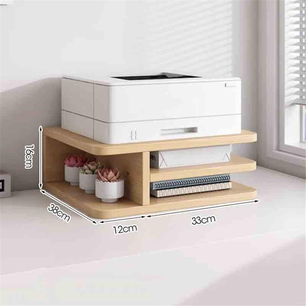 Étagères de Rangement Étagère for Imprimante De Bureau, Petit Support D'imprimante, Rehaussante, Peut Contenir du Papier A4, À Plusieurs Niveaux pour Le Bureau(Bruin)