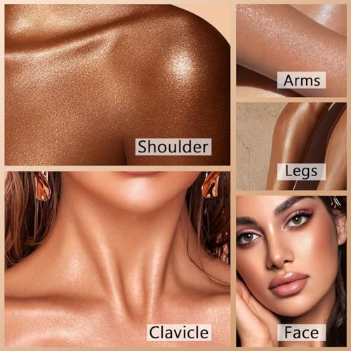 Xifepfr X-50 Body Shimmer Oil, Bronze Gold Body Luminizer Face Highlighter Liquid Illuminator thumb #3