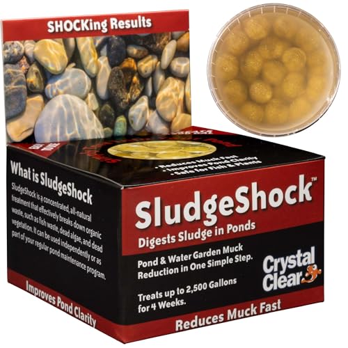 CrystalClearSludgeShock OutdoorFish Ponds& Water Garden SludgeControl Backyard Koi Pond Beneficial Microbe Balls Enzyme Muck Reducer Treatment