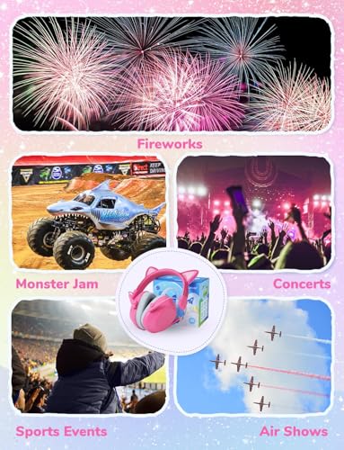 Image of iClever Noise Cancelling Headphones for Kids, SNR 29dB Safety Noise Reduction Ear Muffs for Autism Sensory &Concentration Aid, Ear Hearing Protection for Fireworks /Event /Monster Jam /Concert