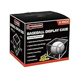 8 Pack Baseball Display Cases - UV Protected Acrylic Square Baseball Holder, Official Size Baseball Display Boxes, Clear Display Cube Baseball Memorabilia Showcase Autographed Ball Protector