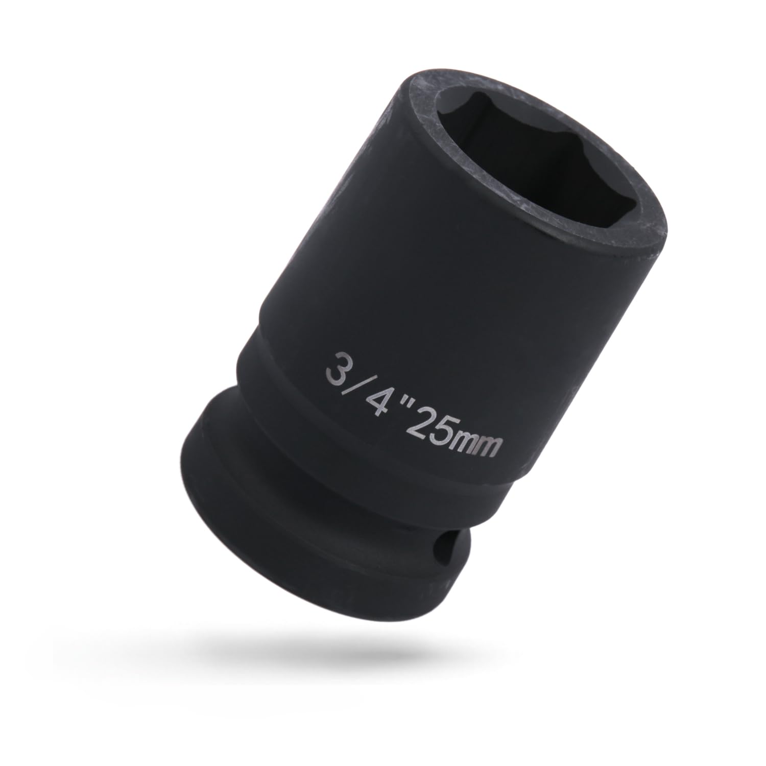 3/4 Zoll Kraft-Stecknuss 25mm,Sechskant (6-kant) | Cr-V-Schlagnuss-Einsatz für Schlagschrauber, Industrie-Qualität
